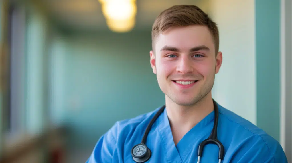 healthcare professional headshot in outdoor setting