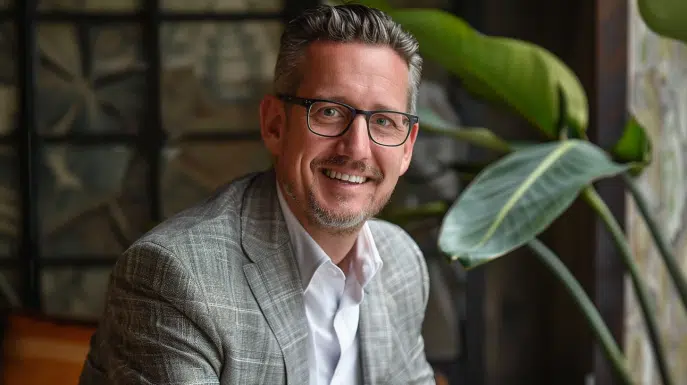 man headshot with plants